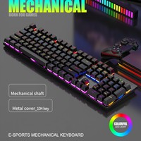 104 Keys Wired Mechanical Keyboard 20 Kinds of Colorful Lighting Gaming and Office For Microsoft Windows and Apple IOS System