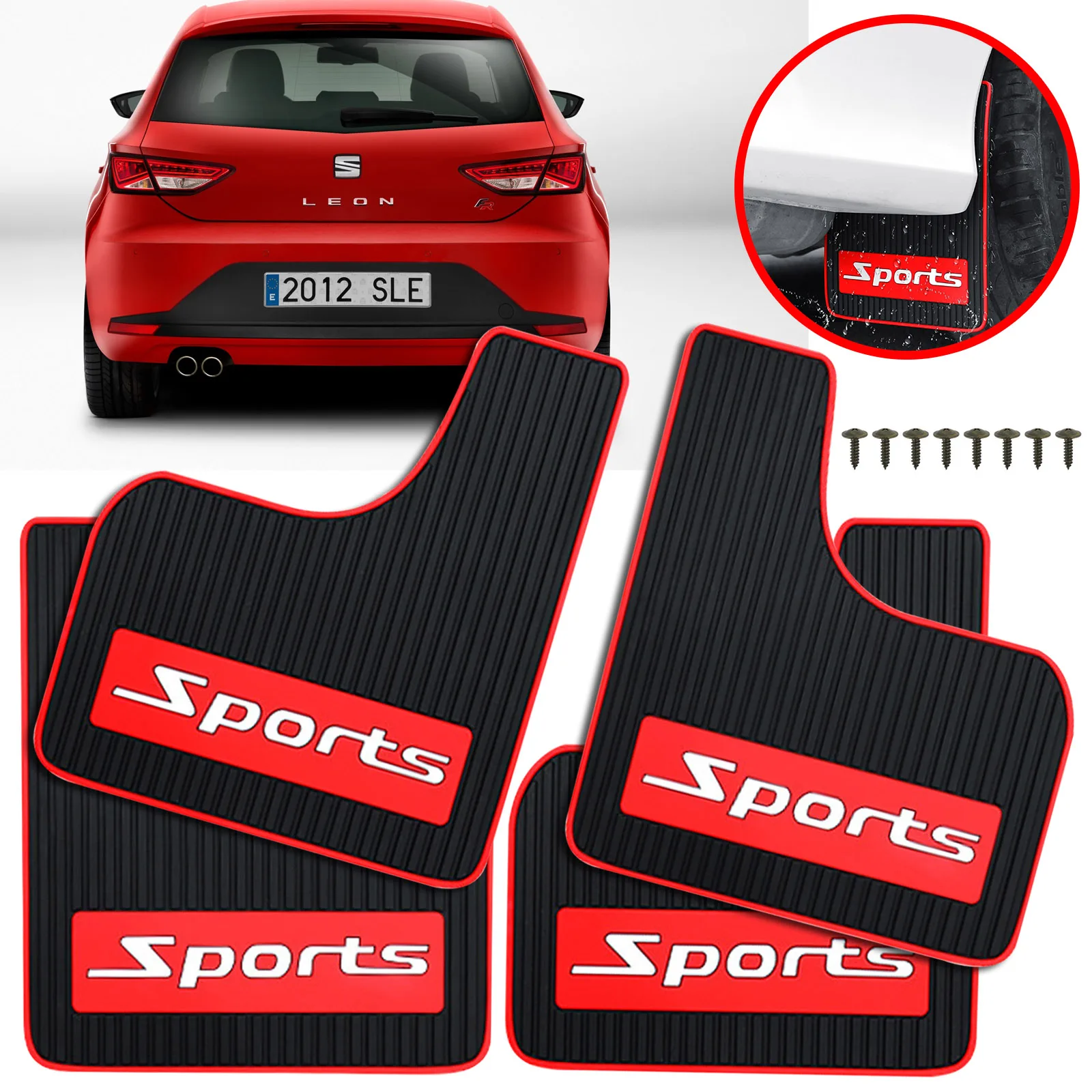 กีฬาโคลน Mudflaps Splash Guards Mudguards สําหรับที่นั่ง Leon ST Cupra R Mk1 Mk2 Mk3 Mk3.5 Mk4 Ibiza 6l 6j 6k Altea Arona Exeo