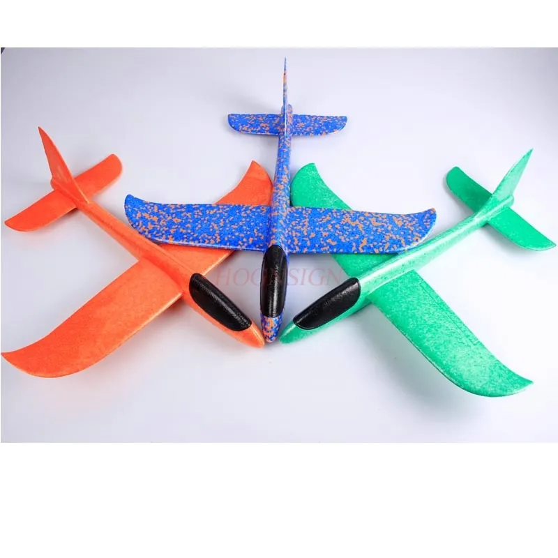 Avião de espuma jogado à mão brinquedo ao ar livre das crianças tamanho grande resistente a quedas montagem rotatória modelo planador
