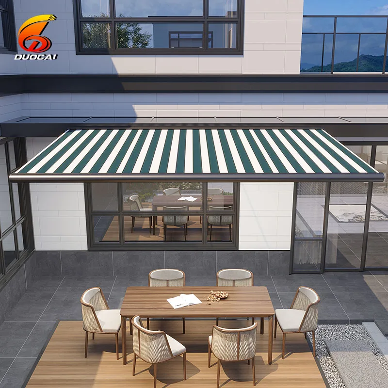 

Automatic Motorized Sun Shade Awning Canopy Shade Retractable With Led Light