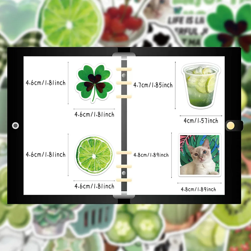 30PCS Creative Green Iced Tea Stickers Handmade Account Decoration DIY Phone Case Water Cup Notebook Personalized Stickers