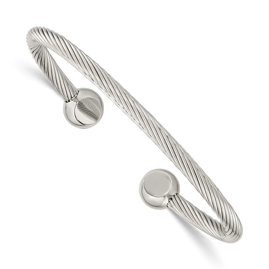 

Chisel Stainless Steel Polished Cuff Bangle