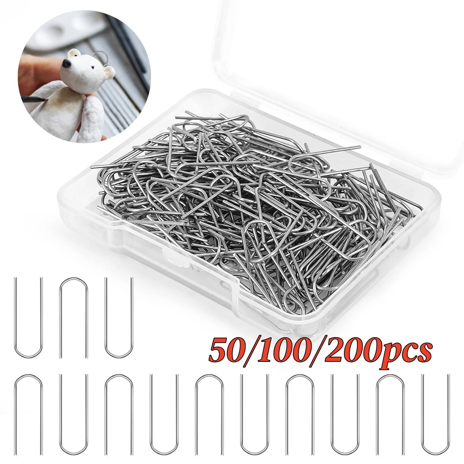 50/100/200pcs High Temperature Nichrome Wire Jump Rings 21 Gauge U-Shaped Ceramic Hook For Handcrafted Art Ceramic Hanging