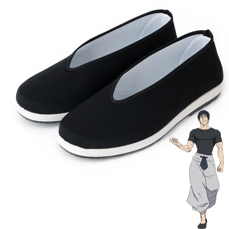 2025 NewAnime Jujutsu Fushiguro Toji Cosplay Unisex Black Halloween Party Costume Props Canvas Shoes AA