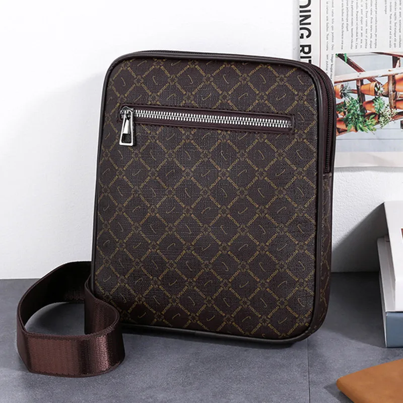 2024 New Printed Business Fashion Briefcase Men\'s Shoulder Messenger Bag Man Foreign Trade Travel Crossbody Handbag