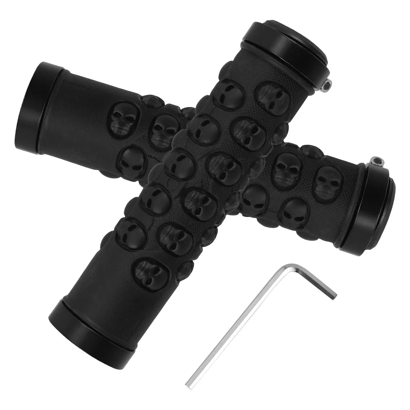 

2Pcs Skull Design Mountain Bike Grips Longlasting Non-Slip Handlebar Grips for Bicycles Offroad Stability and Control Bike