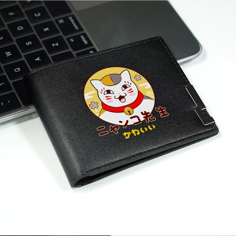니앙코 선생님 마네키 네코 PU 지갑 미니멀리스트 비즈니스 디자인 가볍고 내구성이 뛰어난 일상 사용 패셔너블한 남성용 컴팩트 지갑