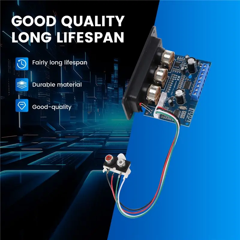 2.1 Channel Digital Power Amplifier Board+AUX Audio Cable 2X25w+50W BT5.0 Subwoofer Class D Amplifier Board DC12-20V-A86G