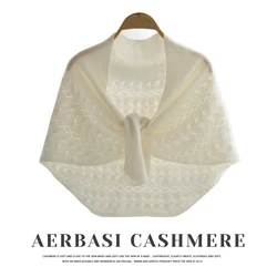 Cashmere Scarf for Women All Season New Crochet Knitted Shawl Short Hollow Solid V-Neck Cardigan Woman Multifunctional Clothes