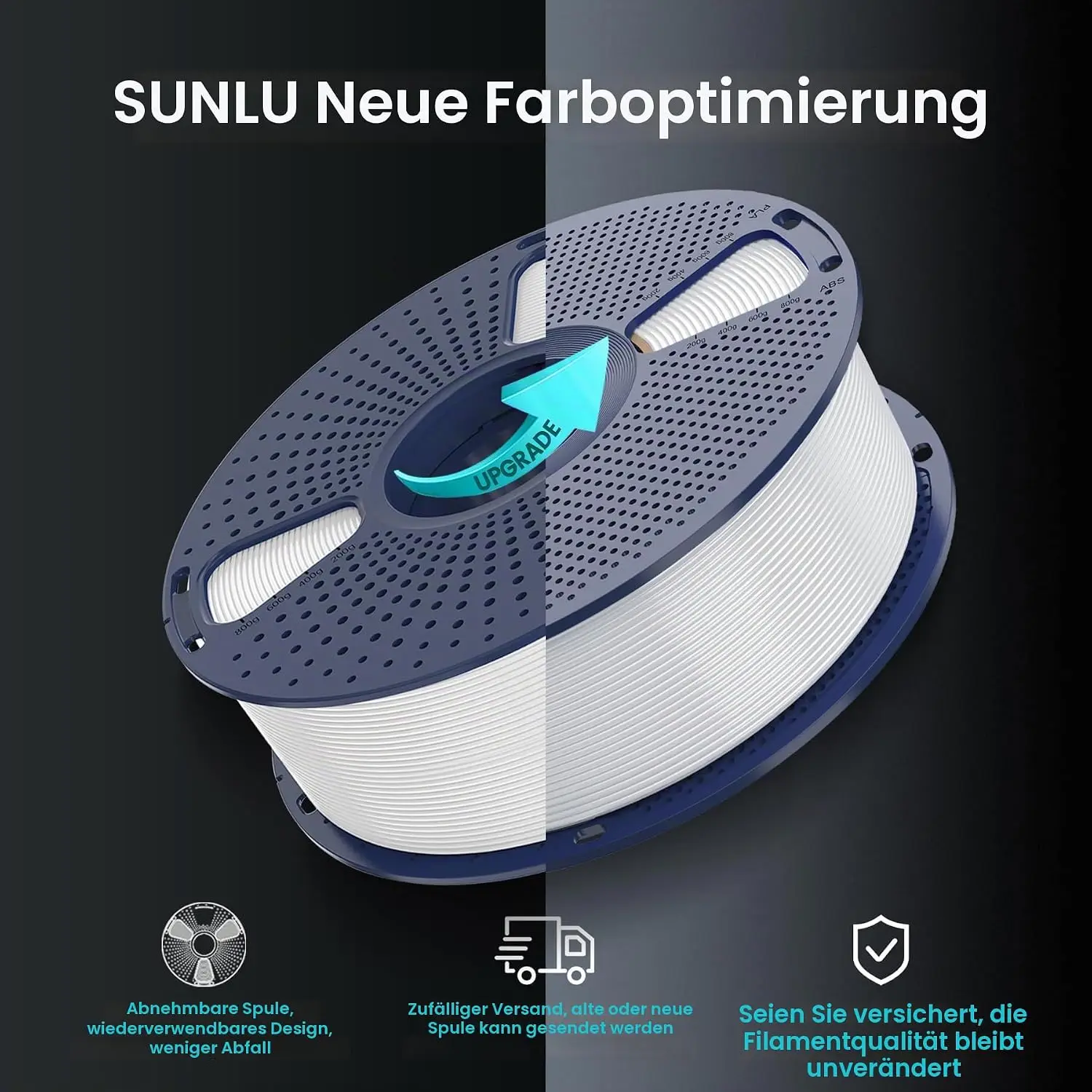 SUNLU PLA Plus 1,75mm Filament Starkes 3D-Drucker-Filament PLA+ 10-fache Zähigkeit Sauber Gewickelt Umweltfreundlich Passend für die Meisten FDM 3D-Drucker – Detail 1