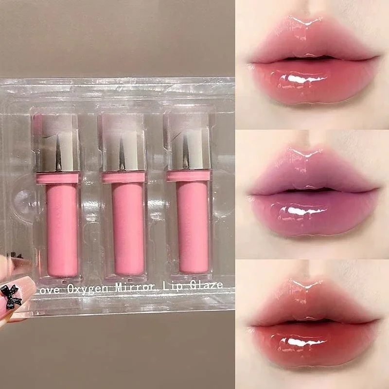 Smalto per labbra a specchio Idratante Impermeabile che forma rapidamente Uva Viola Acqua Luce Lucidalabbra Non appiccicoso Rossetto gelatinoso rosso Trucco
