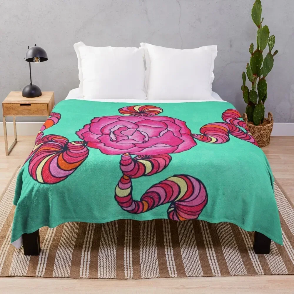 

peony swirl Throw Blanket Anti Shedding Soft Fuzzy Blanket for Home