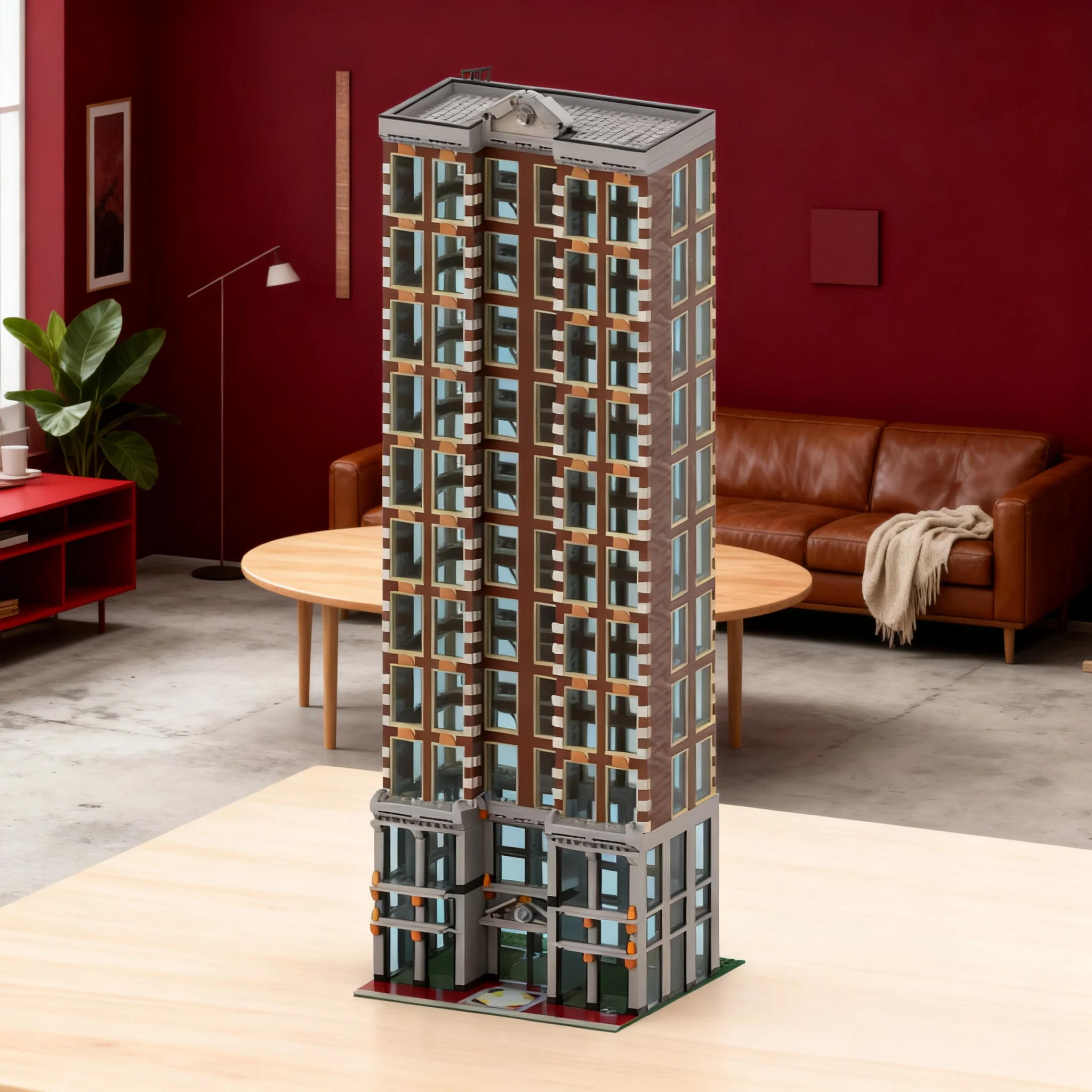 2293 Teile MOC Modulares Stadtlandschafts-Hotel Wolkenkratzer-Modell Bausteine Architektur-Spielzeug Geburtstagsgeschenk Lernspielzeug zum Zusammenbauen