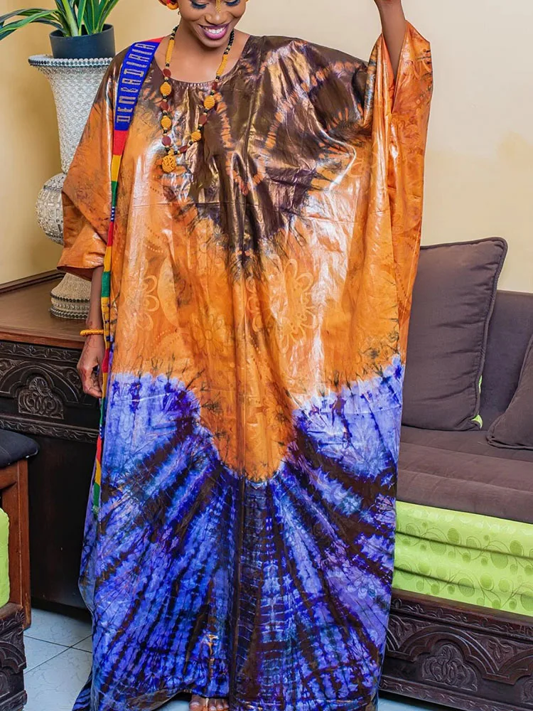 

Traditional Handmade Ankara Dashiki Boubou - Soft Cotton Brocade Maxi Dress for Eid, Party & Special Occasions