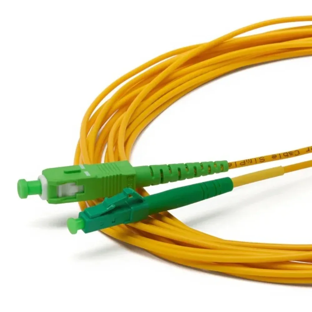 Simplex OS2 Single Mode Fiber Patch Cord LC APC to SC APC LSZH Low Smoke Zero Halogen Optical Fiber Cable For FTTH Network