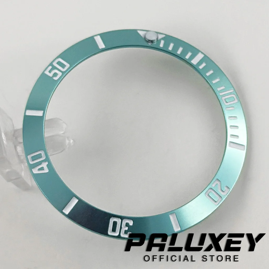 38 มม.อลูมิเนียมแหวนดําน้ําสีแดงสีม่วงเงินสีส้มสีฟ้าสีเขียวสีดํานาฬิกา BEZEL แทรกสําหรับนาฬิกาผู้ชายกรณีเปลี่ยนอุปกรณ์เสริม