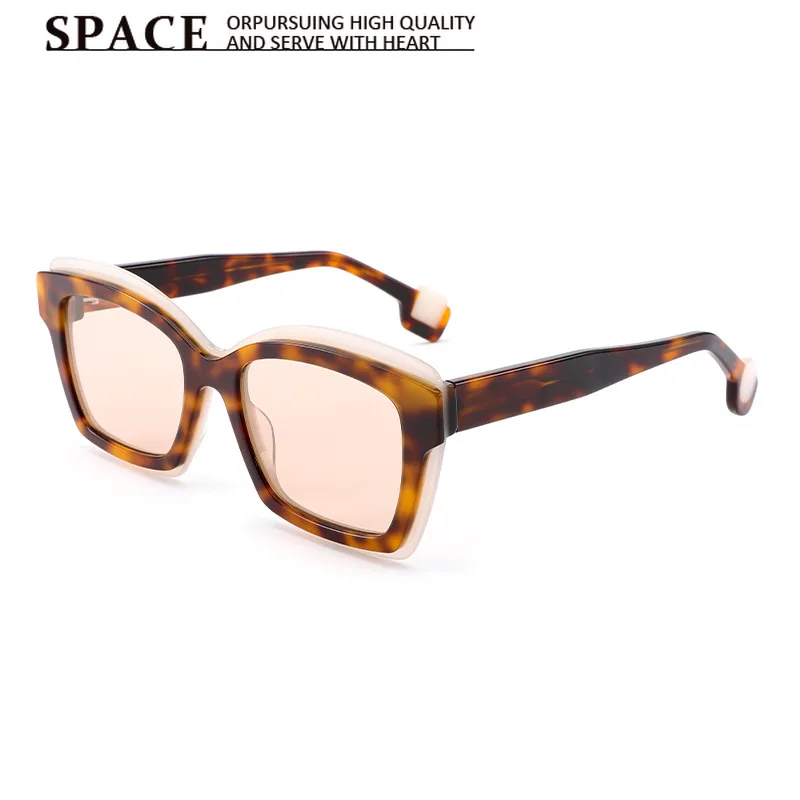Vintage Big Square Sunglasses Men Women Thick Rim Color Match Frame Minimalist Street Style UV Protection Trendy Eyewear