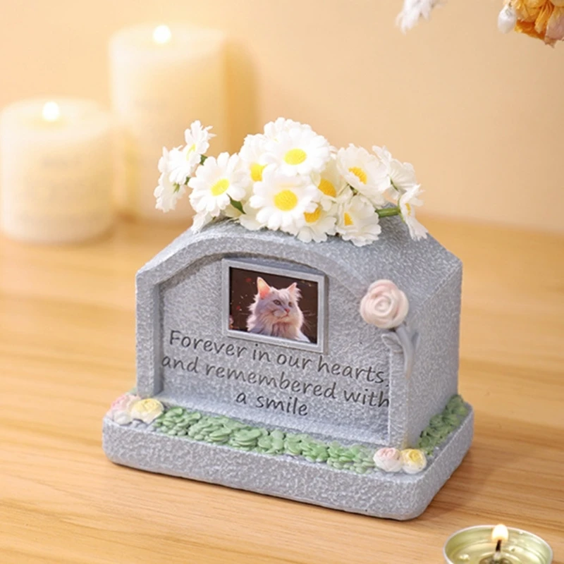 الجملة المحفورة الحيوانات الأليفة حجر القبر مانعة لتسرب الماء الراتنج التذكاري قبر علامة القطط شواهد القبور لفقدان الحيوانات #1