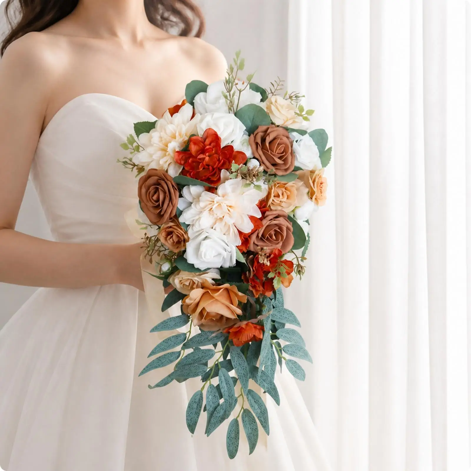 bouquet-de-mariee-en-forme-de-goutte-d'eau-avec-rubans-en-satin-bouquet-en-soie-artificielle-en-cascade-avec-feuillage-arrangement-floral-leger-pour