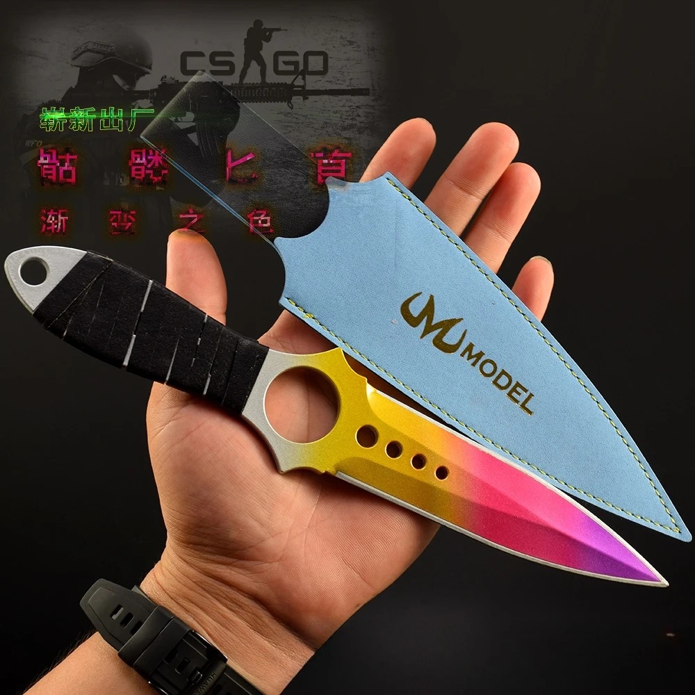 CSGO-arma de Metal con daga fantasma, 26cm, cuchillo de calavera, juego de desvanecimiento, espada periférica, manualidades samurái, colecciones, accesorios, adornos, Juguetes