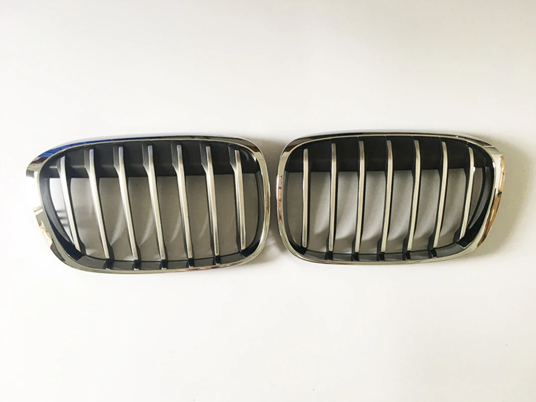 Front Kidney Grille Air  Racing Grill Fit For BMW X1 F48 F49 2016-2018 XDrive Car Accessories Replacement Part Chrome and Silver