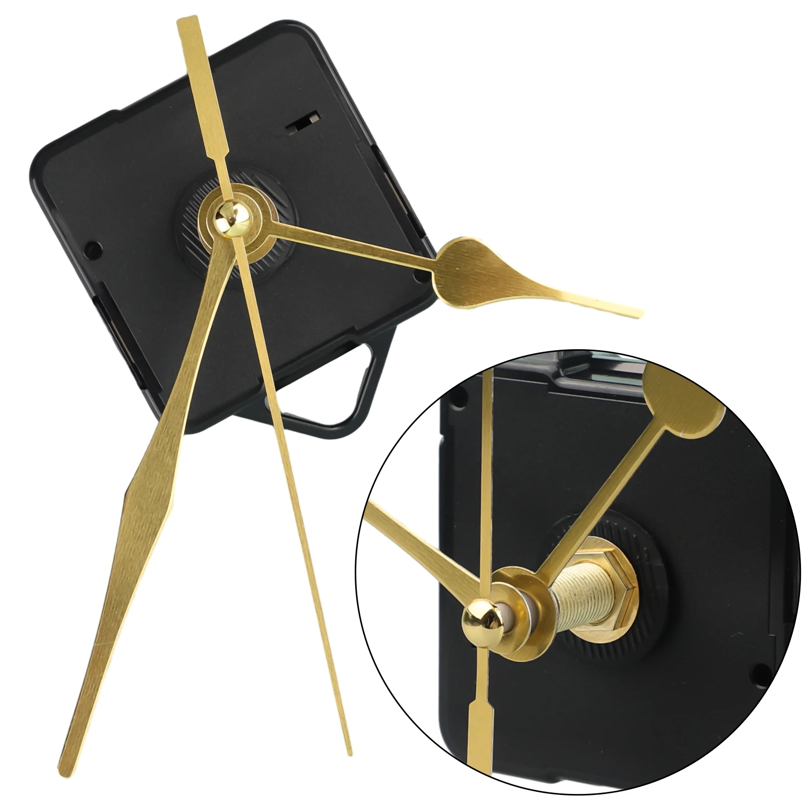 1set Clock Repair Set Replacement Parts Components Gadget Gold Hands Long Hands High Performance Mechanism Plastic+ Aluminum