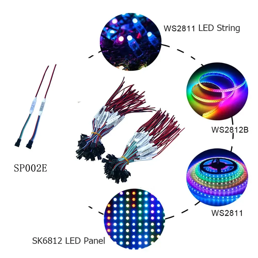 SP002E Controller LED RGB 600 Pixel Dimmer 3 Tasti DC5-24V USB 5V per WS2811 WS2812B Barra luminosa a colori magici indirizzabili