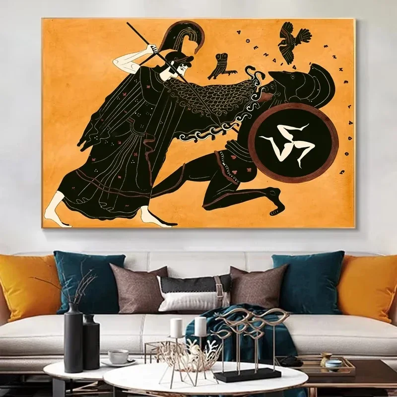 Vintage Abstract Ancient Greek Mythology Ancient Life Art Poster Canvas Painting Wall Prints Picture for Living Room Home Decor