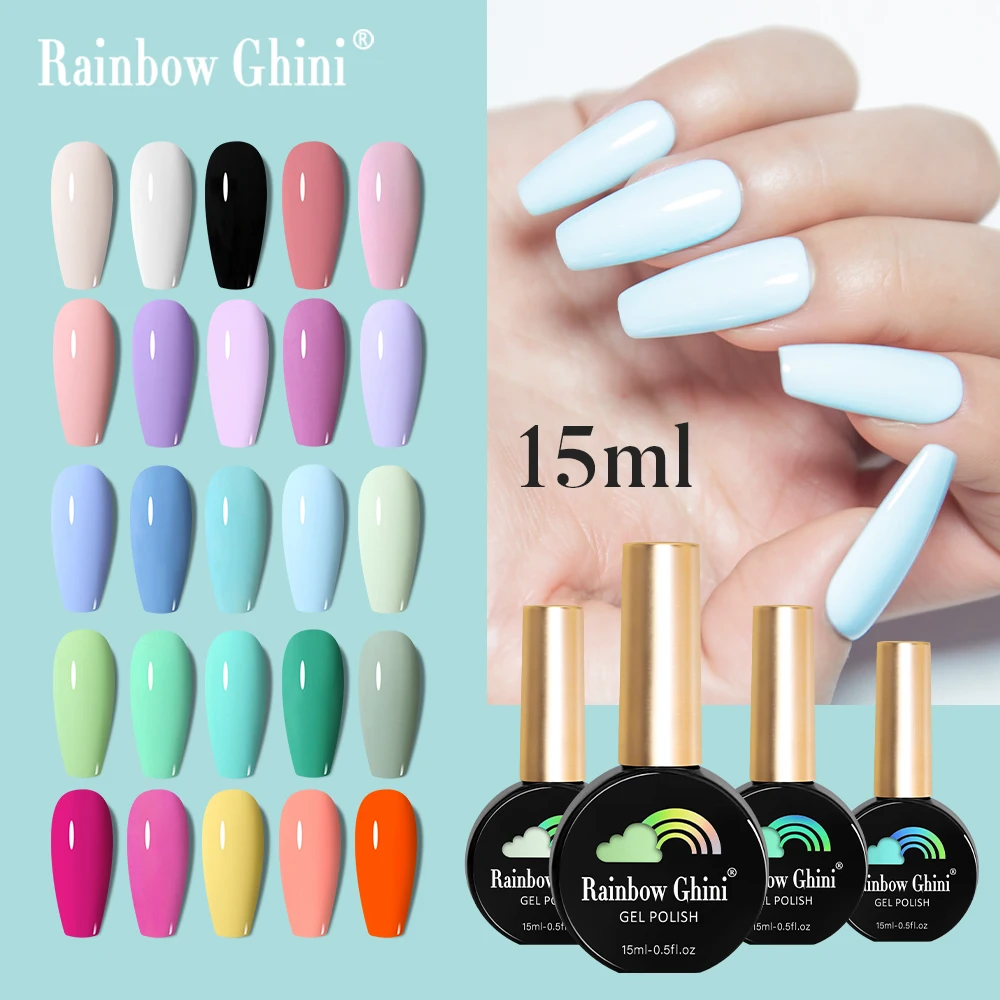 RG 15ml Macaroon Gel Nail Polish Series Nail Supplies Vernis Semi Permanent Nail Art Manicure Soak Off LED UV Gel Nail Varnishes