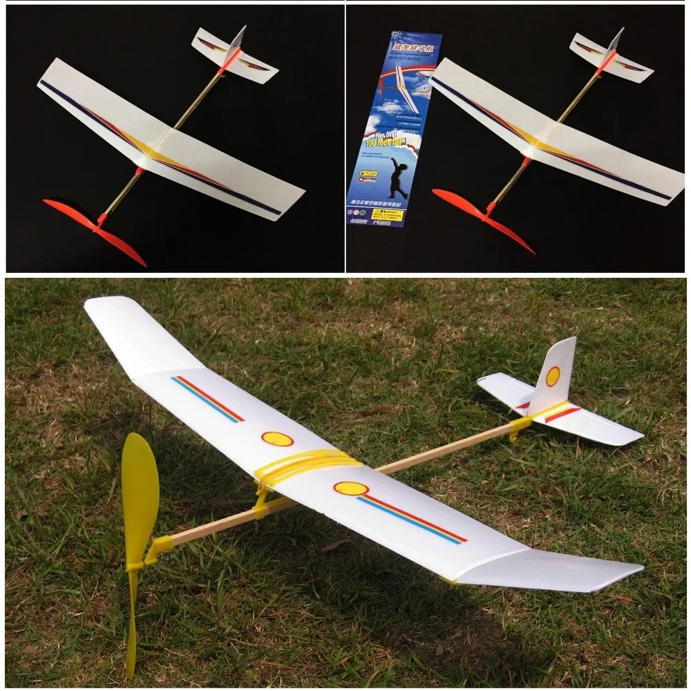 New Ligthweight Airplane Glider Model Popular 3 Styles Rubber Band Powered Helicopter Students Flight Competition for Outdoor