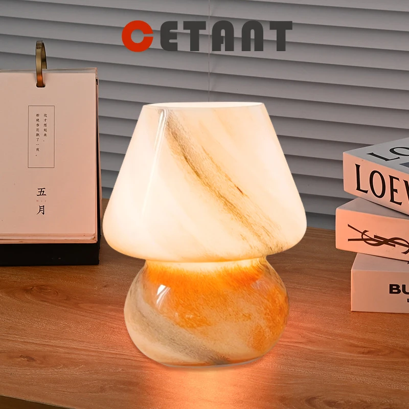 modern glass mushroom led table lamp iluminacao interior desk decor luz quarto sala de estudo sala de estar hotel entrega rapido 01