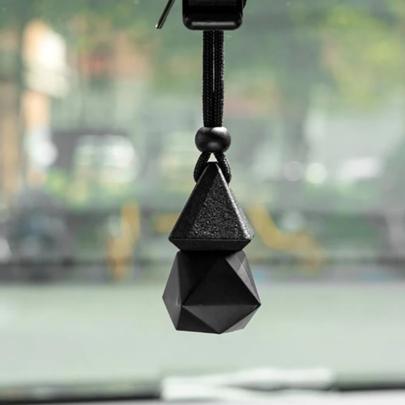 1Pcs 8/10ML Dyed Square Triangle Cap Empty Bottle Car Essential Oil Diffuser Air Freshener Scent Perfume Empty Bottle Ornament