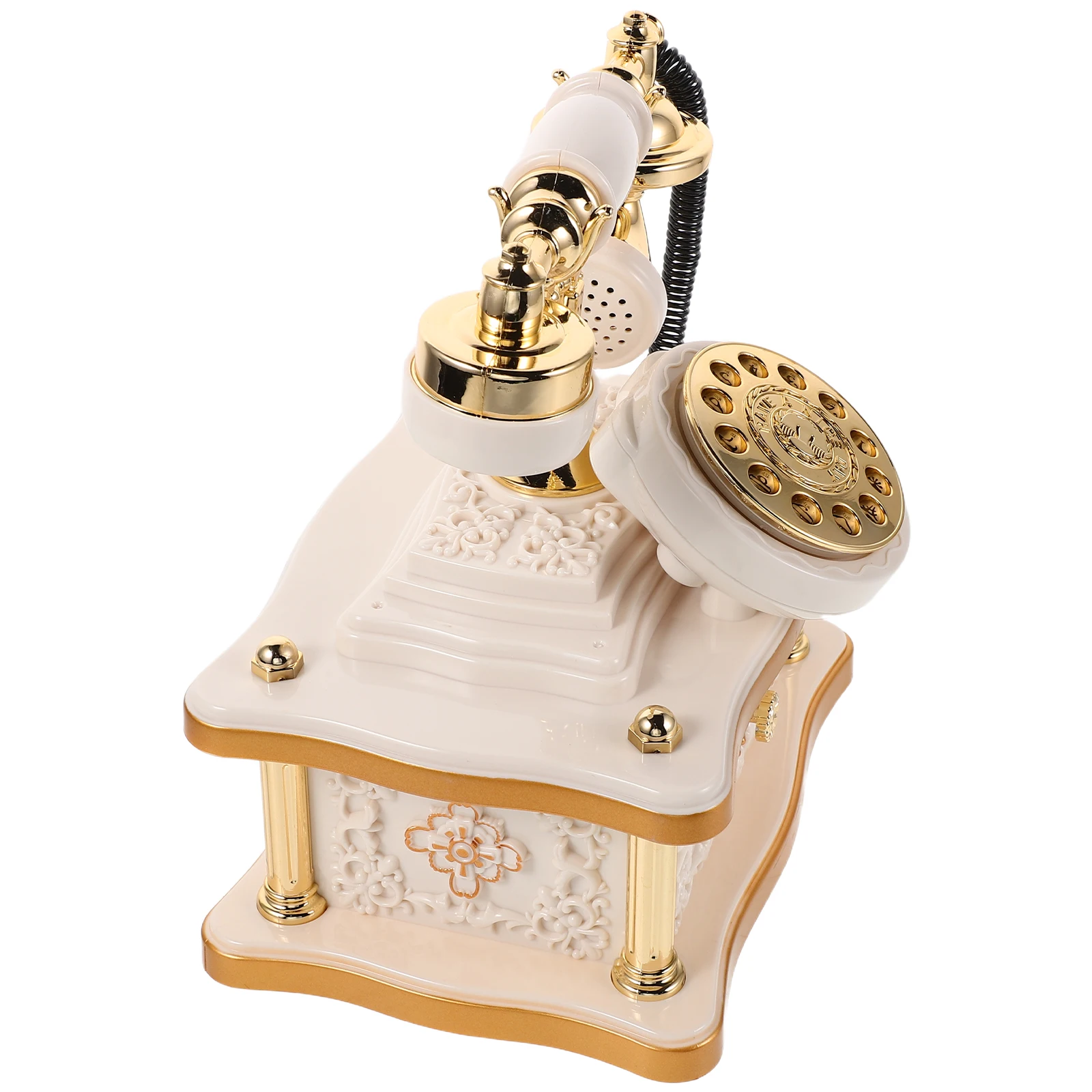 

Home Decor Retro Desk Telephone Decoration Dial Figurine Old Fashioned Ornament