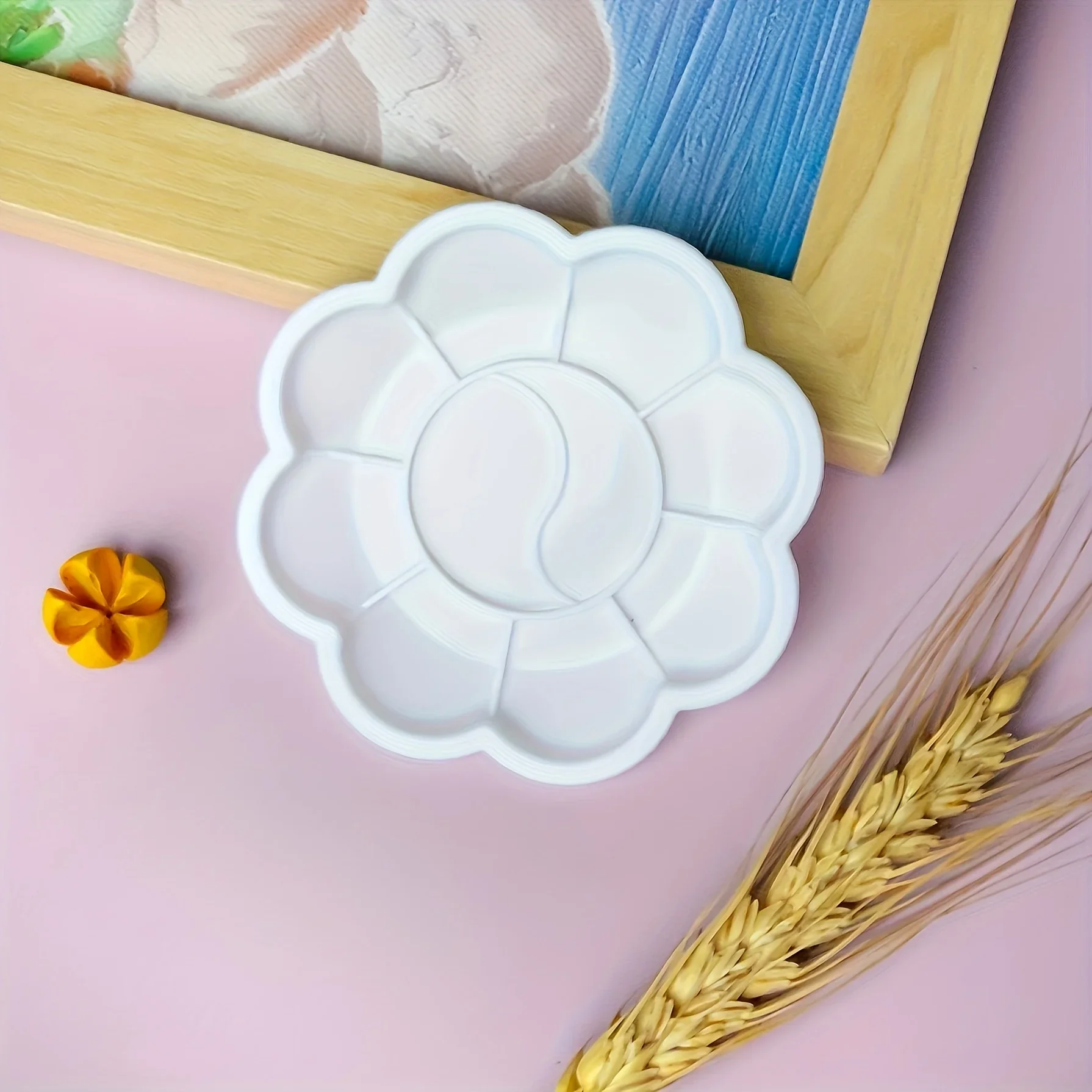 20/30 Stück Mini-Farbpalette in Blumenform aus Kunststoff – künstlerisches Malset, geeignet für Aquarell-, Acryl- und Gouachefarben. – Detail 9