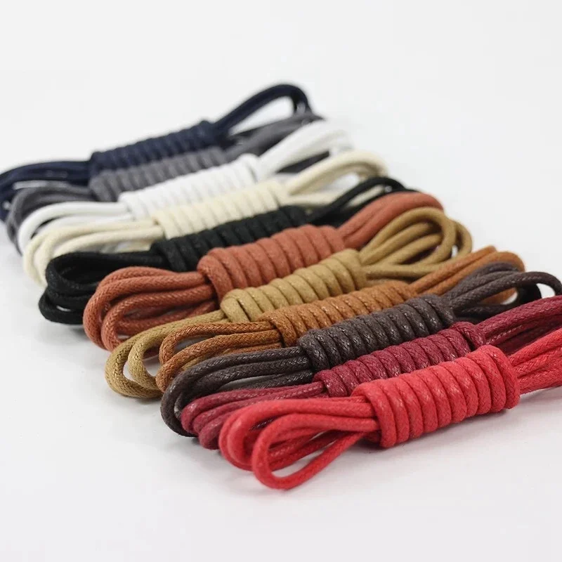 Waxed Cotton Round Shoe laces Leather Shoe laces Waterproof ShoeLaces Men Boots Shoelace 1Pair shoe accessories