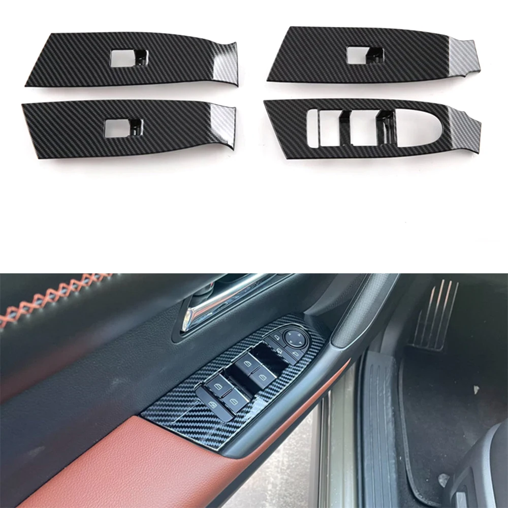 Car Door Armrest Window Lift Switch Cover ABS Stickers For Mazda CX-50 2023 Left Hand Drive Interior Accessories 4pcs