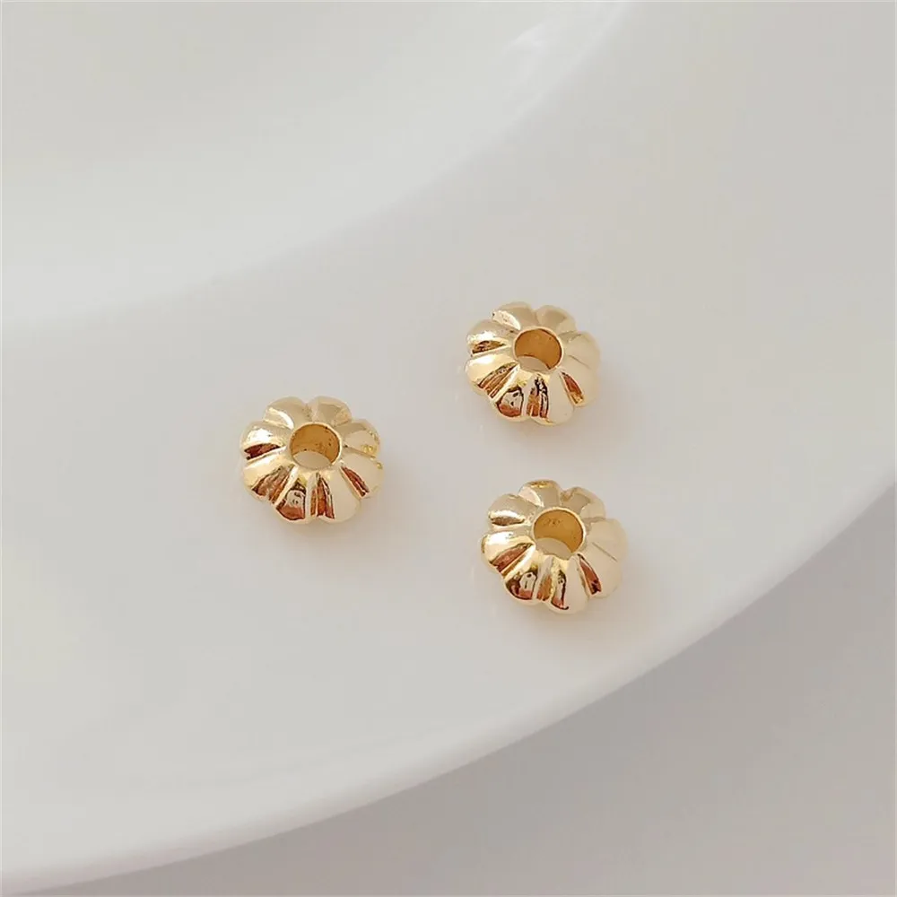 

Gold-plated 14K Wheel Flower Spacer 8*3mm Flying Butterfly String Spacer Beads Loose Beads DIY Handcrafted Jewelry Accessories