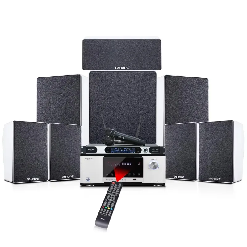 

7.1 DTS Surround Home Theater System Wooden Wall-mounted KTV Karaoke HD 3D/8K Home Theatre Speaker Audio Set