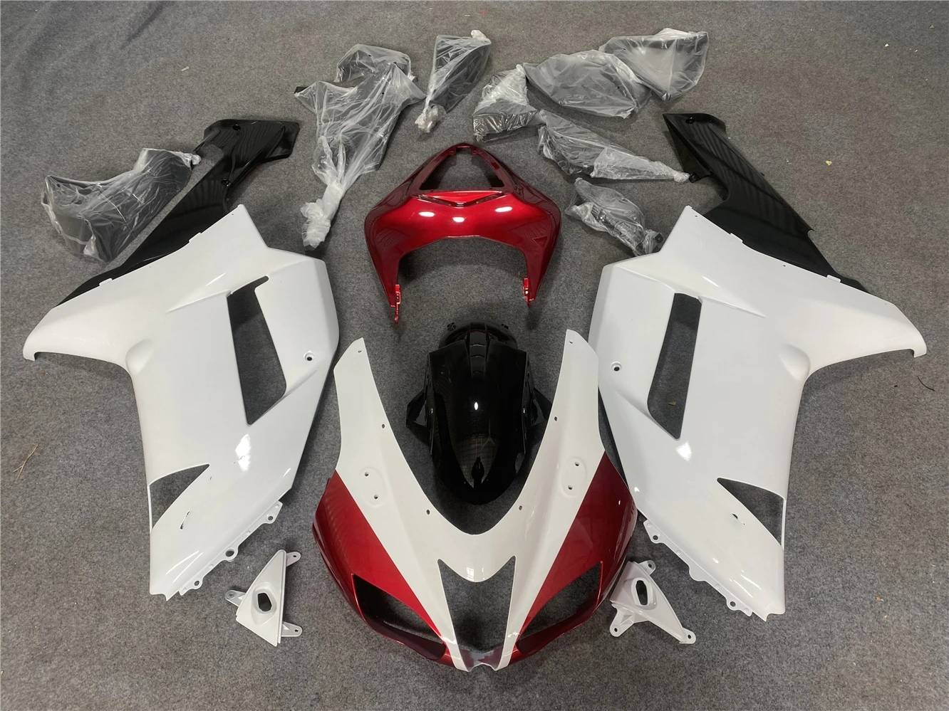 مجموعة هدايا الدراجة النارية تناسب ZX-6R 2007 2008 -6R 636 07 08 هدية أحمر أبيض أسود للدراجات النارية