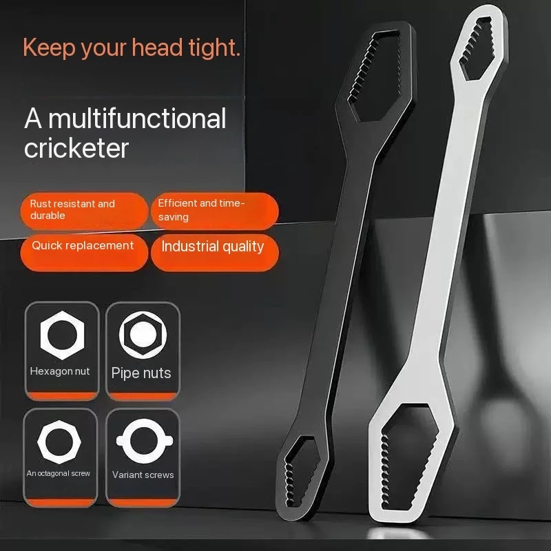 2 Styles Universal Double-head Torx Wrench - Self-tightening & Adjustable - 3-22mm Multi Functional Wrench Factory Direct Sales