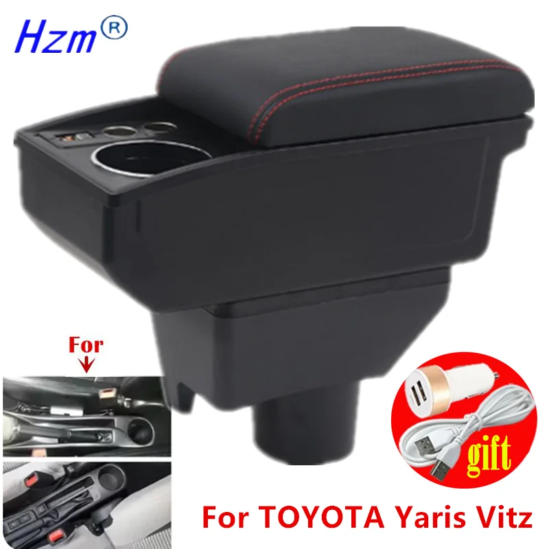For TOYOTA Yaris Armrest box For TOYOTA Yaris Vitz Car Armrest Center Storage box cup holder Dedicated Retrofit Car Accessories