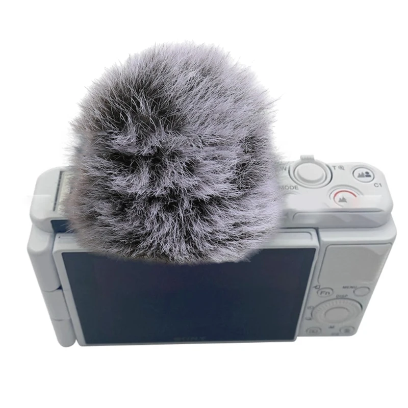 1PC Outdoor Microphone Furry Windscreen Fur Windshield Wind Muff for SONY ZV1 VLOG Microphone Windproof Cover Noise Cancelling