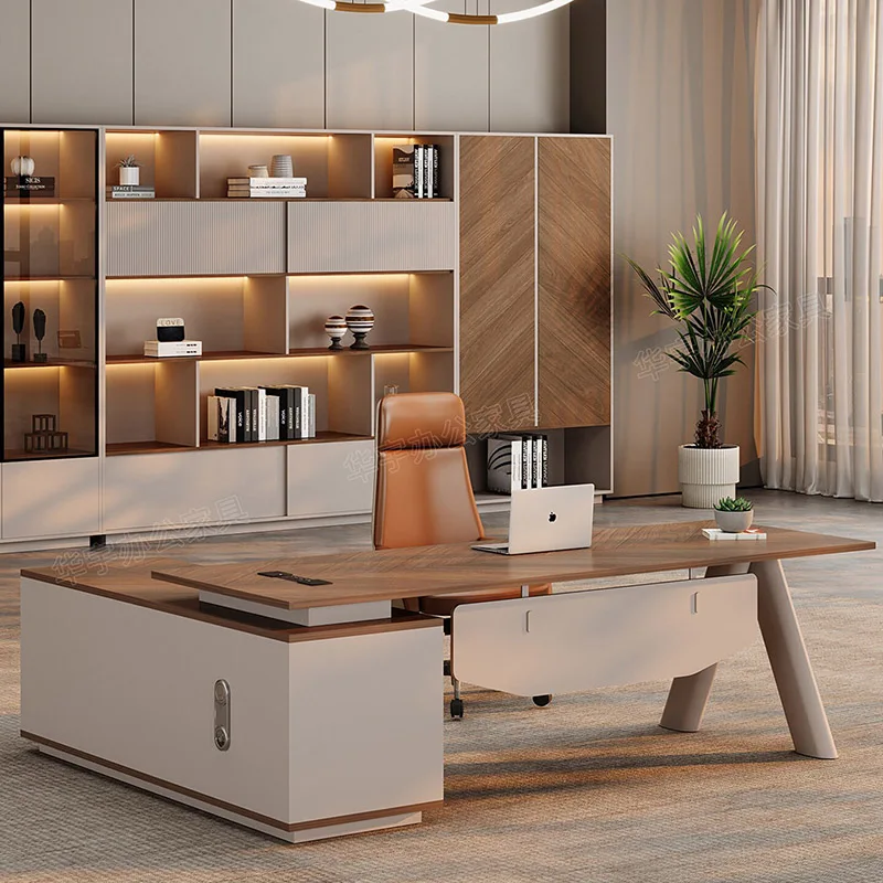^Nordic Wooden Office Desk Study Modern Computer Decoration Organizers Office Desk Aesthetic Design Scrivania Salon Furniture