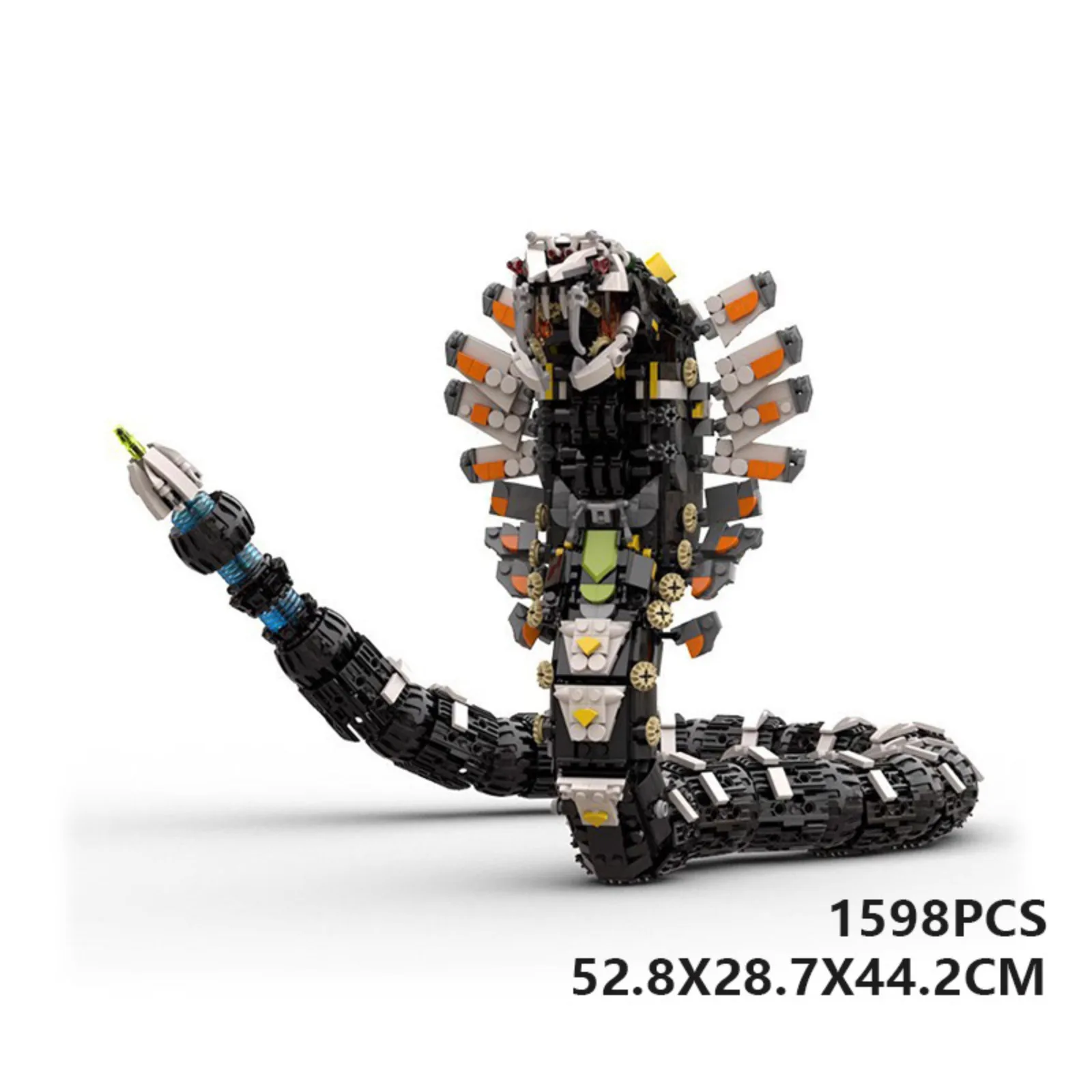MOC 1598 قطعة اللبنات الميكانيكية الأفعى الوحش الجمعية الألغاز نموذج متوافق مع الطوب القياسي التعليمات الإلكترونية #2