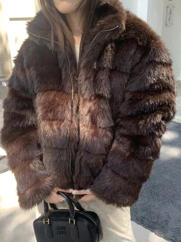 

Ретро adient Plu ort пальто женское зимнее новое пальто из искусственного меха с хлопковой вставкой свободного покроя воротник-стойка Jaet корейский Sle