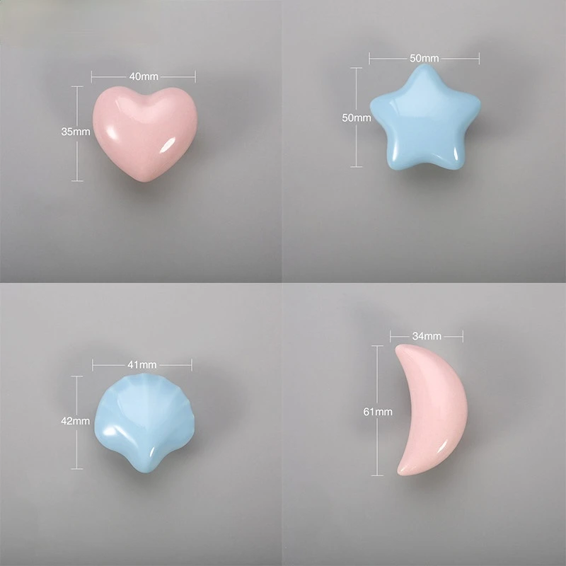 Cartoon Children Room Ceramic Cabinet Knobs Moon Star Wardrobe Handle Garden Door Handle Cabinet Handles Drawer Pulls Knurled