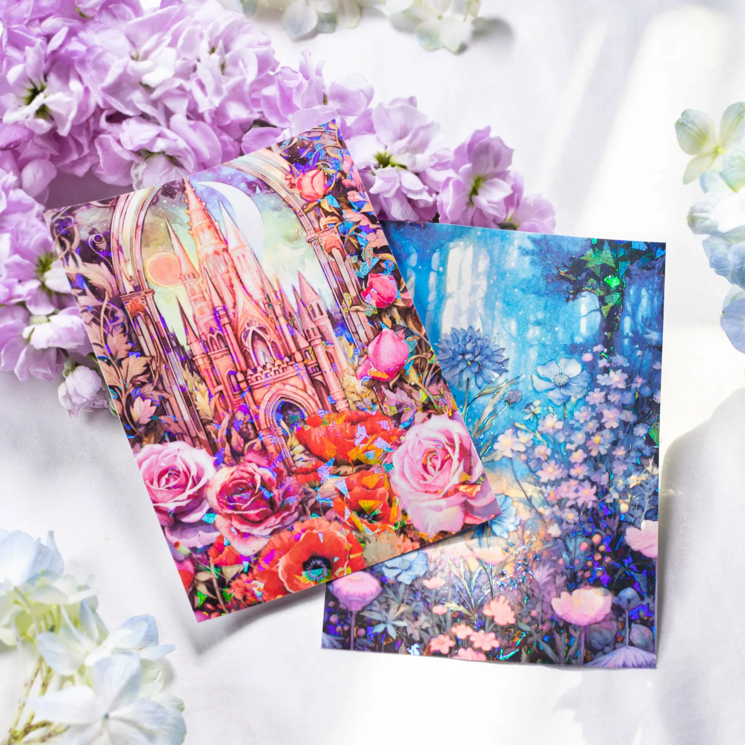 5 Stück/Packung Deep Garden Series Aufkleber, Blumenmuster-Hintergrund DIY Journal Scrapbooking Zubehör