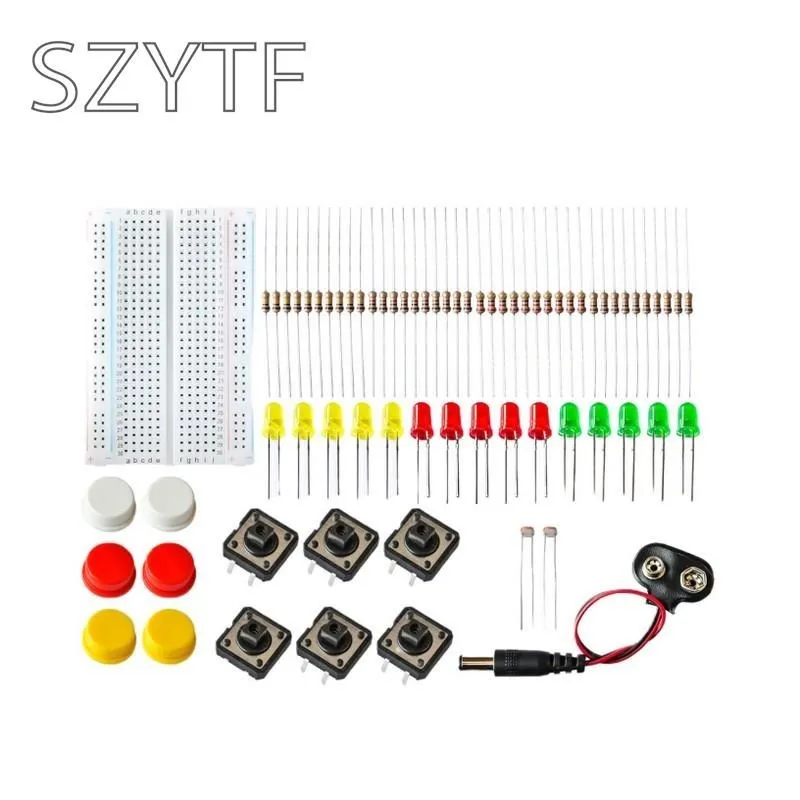 Portable Kit Resistor Jumper Wires Breadboard Switch Key LDR Battery Connector Handy Starter Kit for  UNO-R3