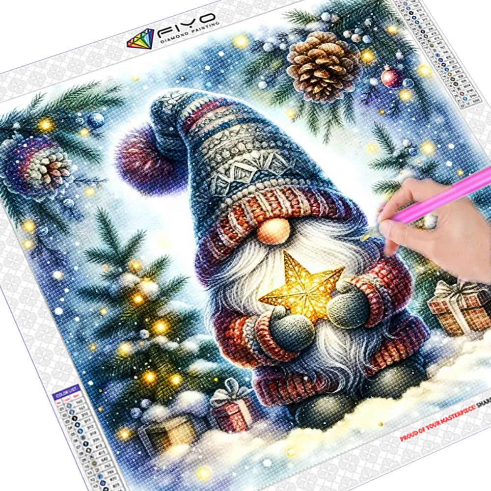 Diamond Painting New Arrival 2024 Kit Santa Claus Dwarf Full Diamond Embroidery Mosaic Christmas Cartoon Mopsaic Art Home Decor