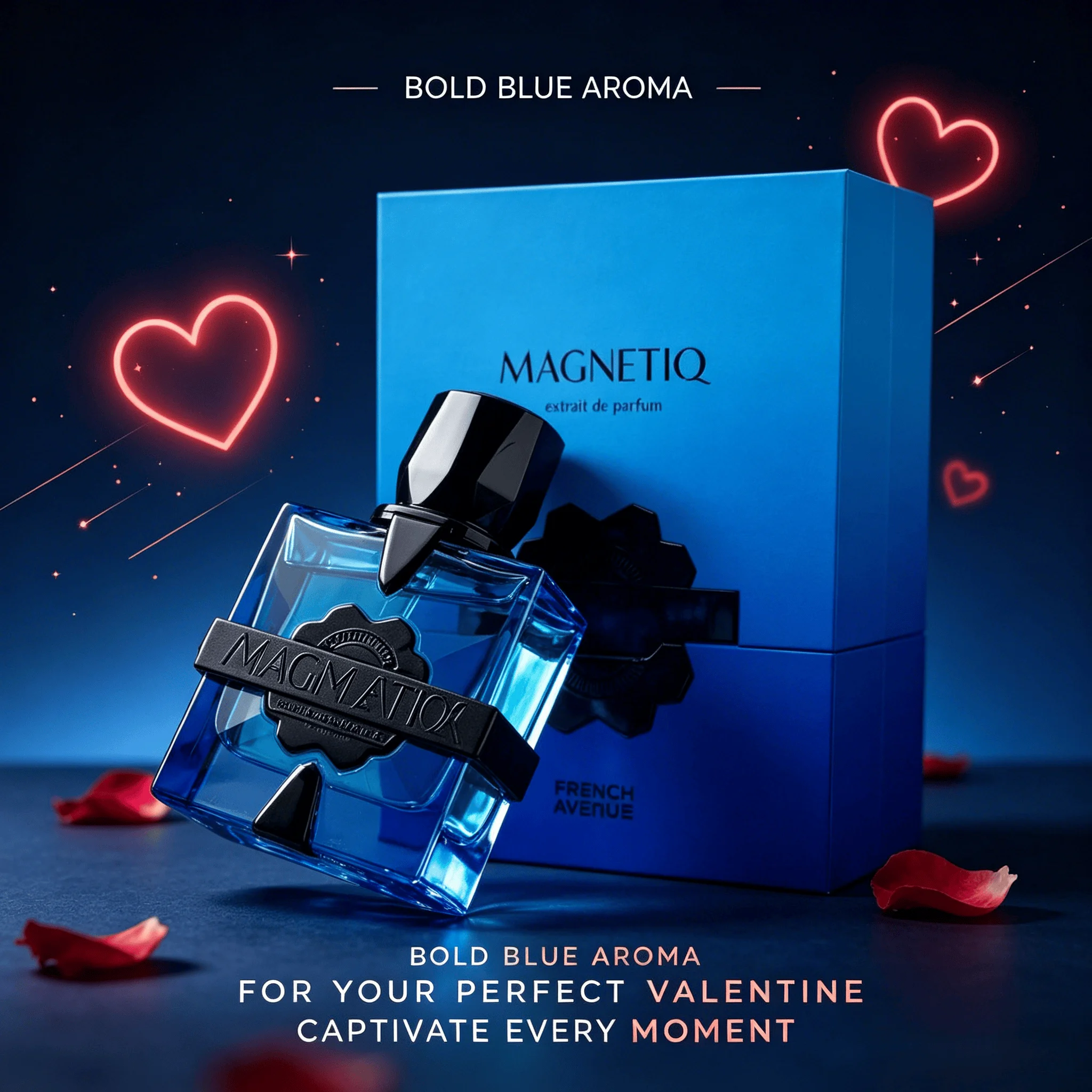 

French Avenue Magnetiq Eau De Parfum, Woody Aromatic Fragrance, 3.4 Fl Oz, Long Lasting Scent for Women and Men, Liquid Form with Bergamot and Pink Pepper Notes